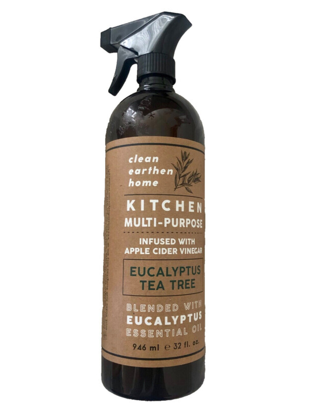 NEW Clean Earthen Home & Body Company Eucalyptus Tea Tree Kitchen Spray 32 oz